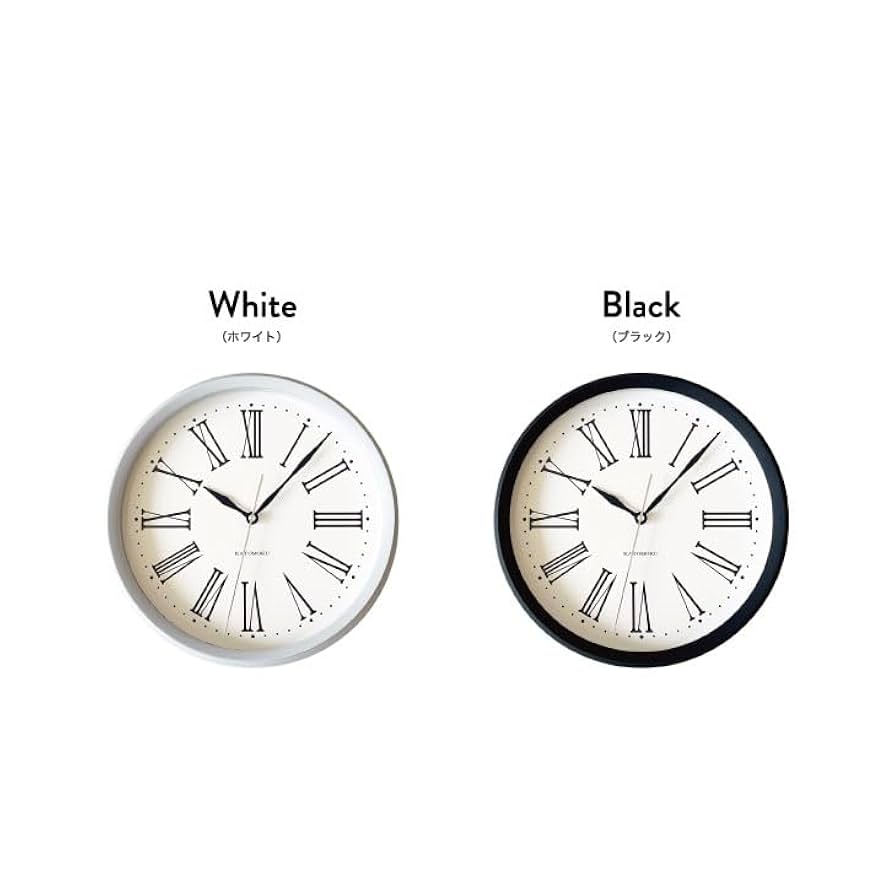 Amazon.co.jp: KATOMOKU muku clock 5 ローマ数字 ブラック
